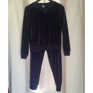 Honeydew Women Size S Velour Velvet Lounge Sweatshirt & Pants Set Night Cap Navy